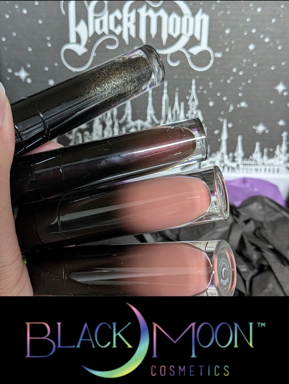 Bundle Black Moon Cosmetics Lipstick & Eyeshadow Gloom Libra Immortal Moon Rocks